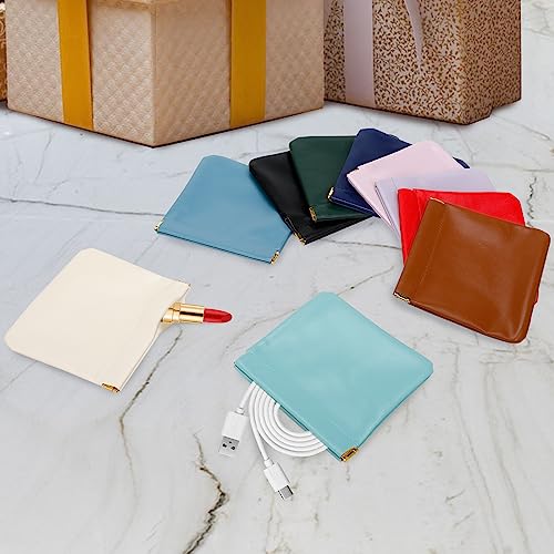 10 Pcs Small Pocket Makeup Bag Portable Mini Pouch No Zipper Self-closing Waterproof Pocket Pu Leather Cosmetic Bag for Jewelry Lipsticks Daily Saving Women & Girl Gift (4.4 * 4.5inches)4