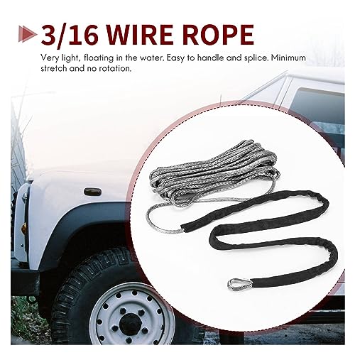 Cable de cabrestante sintético de 7700LBs con funda protectora antitirones 4