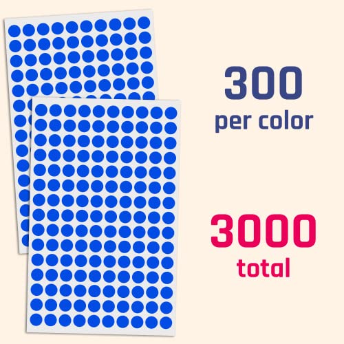 Image of TownStix 3 /8 Color Coding Labels - 10 colors, Pack of 3000