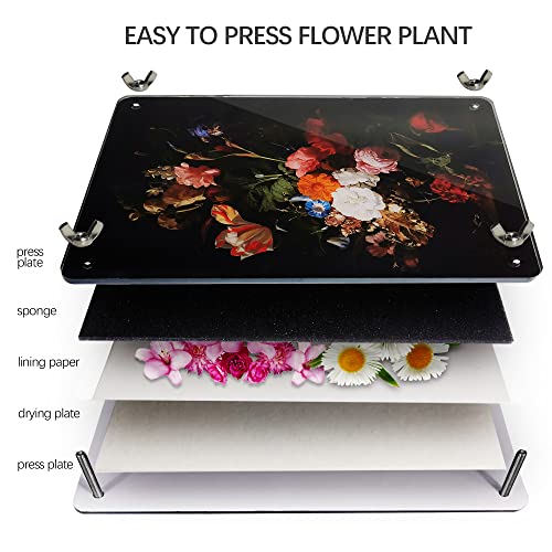 Visvold Large Flower Press Kit For Adults Flower Preservation Kit 11.8 X 8.7 Inch 6 Layers Flower Pressing Kit For Kids Diy Arts And Craft Kit For Press Flowers Leaves And Making Pressed Flowers #TOP2