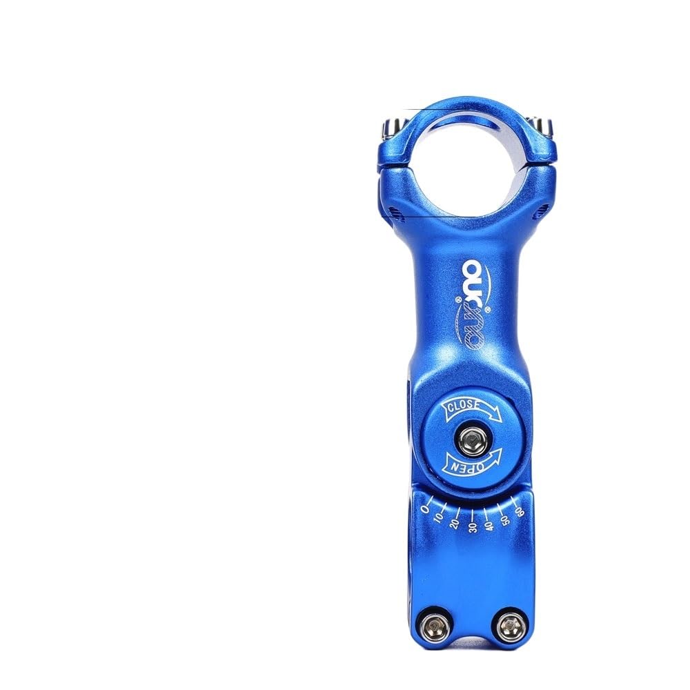 Zpengtai Cycling Stems Adjust Stem 0-60 Degree Bike Handlebar 25.4/31.8mm Mountain Road Fixie Adjustable MTB 90/110/120/130mm Handle Part(31.8x110mm blue)