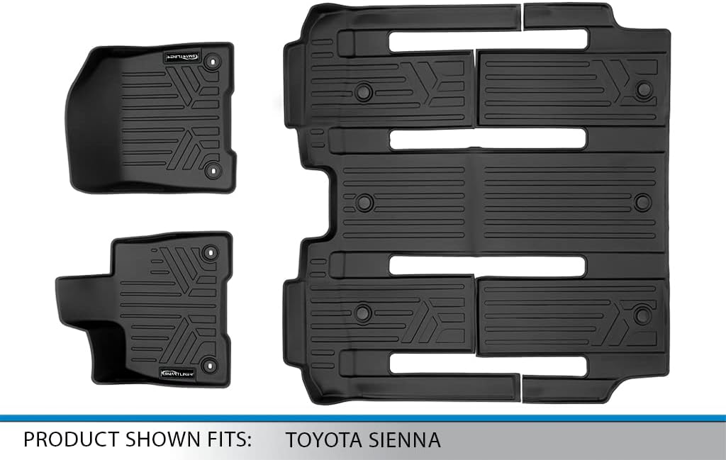 SMARTLINER Custom Fit Floor Mats 3 Row Liner Set Compatible with 2021-2025 Toyota Sienna - Image 5