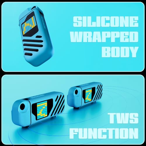 Image of Zebronics Music Bomb X50 Bluetooth Speaker, 20W RMS, Up to 7h Playback, 4000mAh, Dual Wireless Mics + Holder, Karaoke & Voice Changer, 17 Animations LED Pixel Display, BT v5.3, TWS, Type-C (Blue)