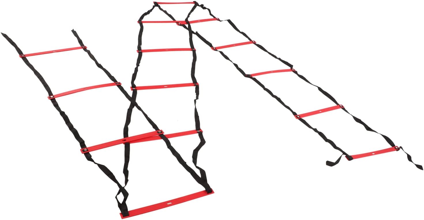 7M 14 Rung Agility Speed Ladder Stairs, Adjustable Training Ladder for Soccer Football Fitness, Non - Slip PP Agility Ladder with Angle Markers for Athletes and Coaches
