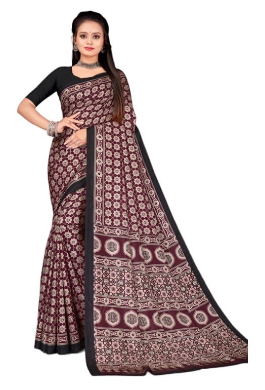 Sari en soie avec chemisier de 6,30 m pour tenue indienne