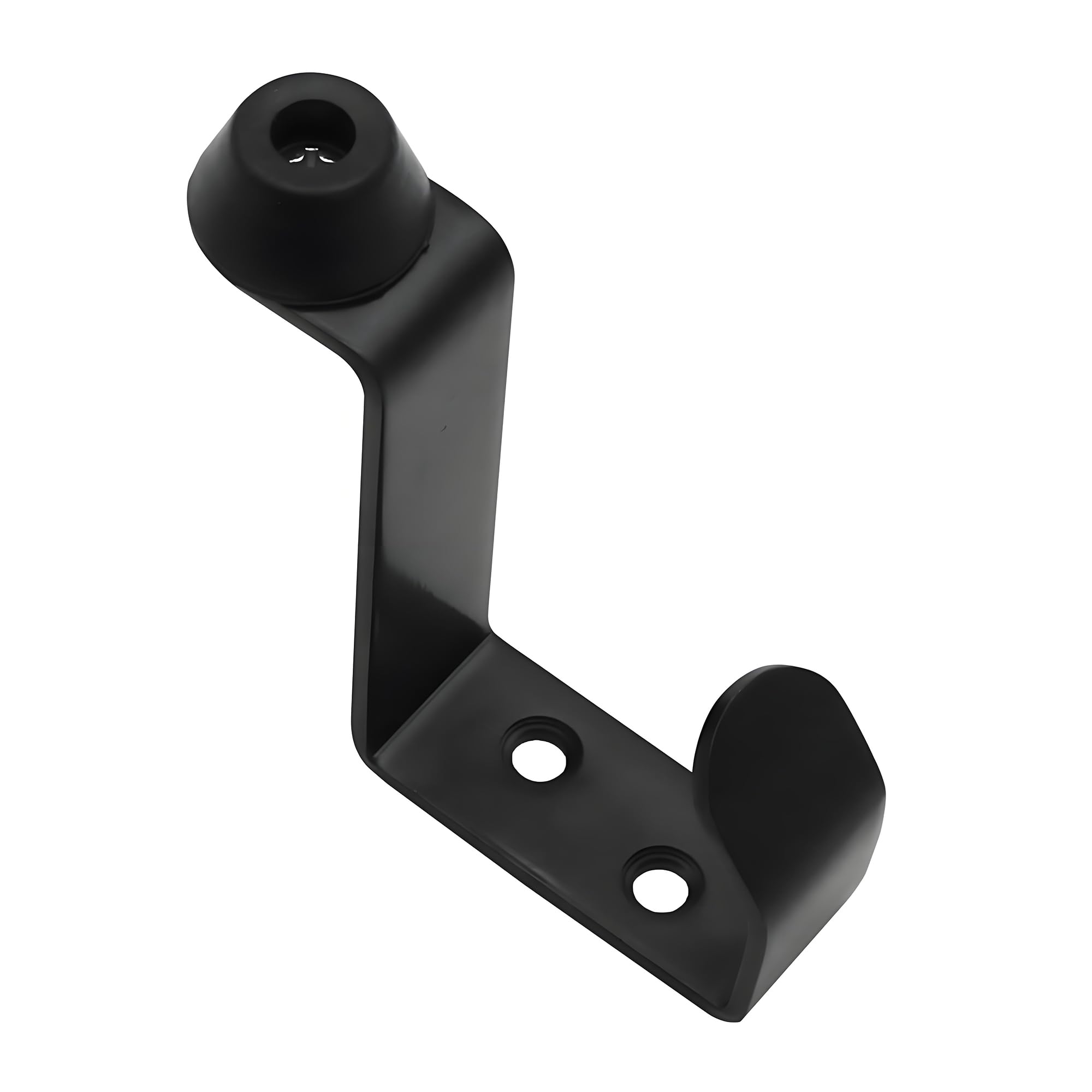 GEFONG Stainless Steel Door Stoppers with Coat Hooks Depth 76 mm Bag Hangers for Office and DIY Wall Protector Shower Towel Hook Door Bumper Rubber Stopper Black Pack of 4 Pcs - Image 2