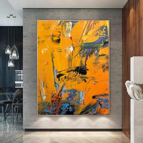 Peinture à l'huile abstraite orange de qualité supérieure