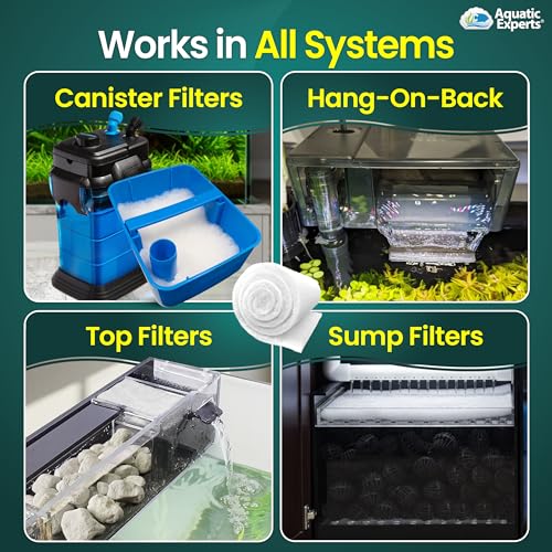 Image of Aquatic Experts Aquarium Filter Floss for Fish Tank Filters - FilterFirst Aquarium Filter Pad - Media Roll for Crystal Clear Water, 12 inch x 72 inch by to Thick