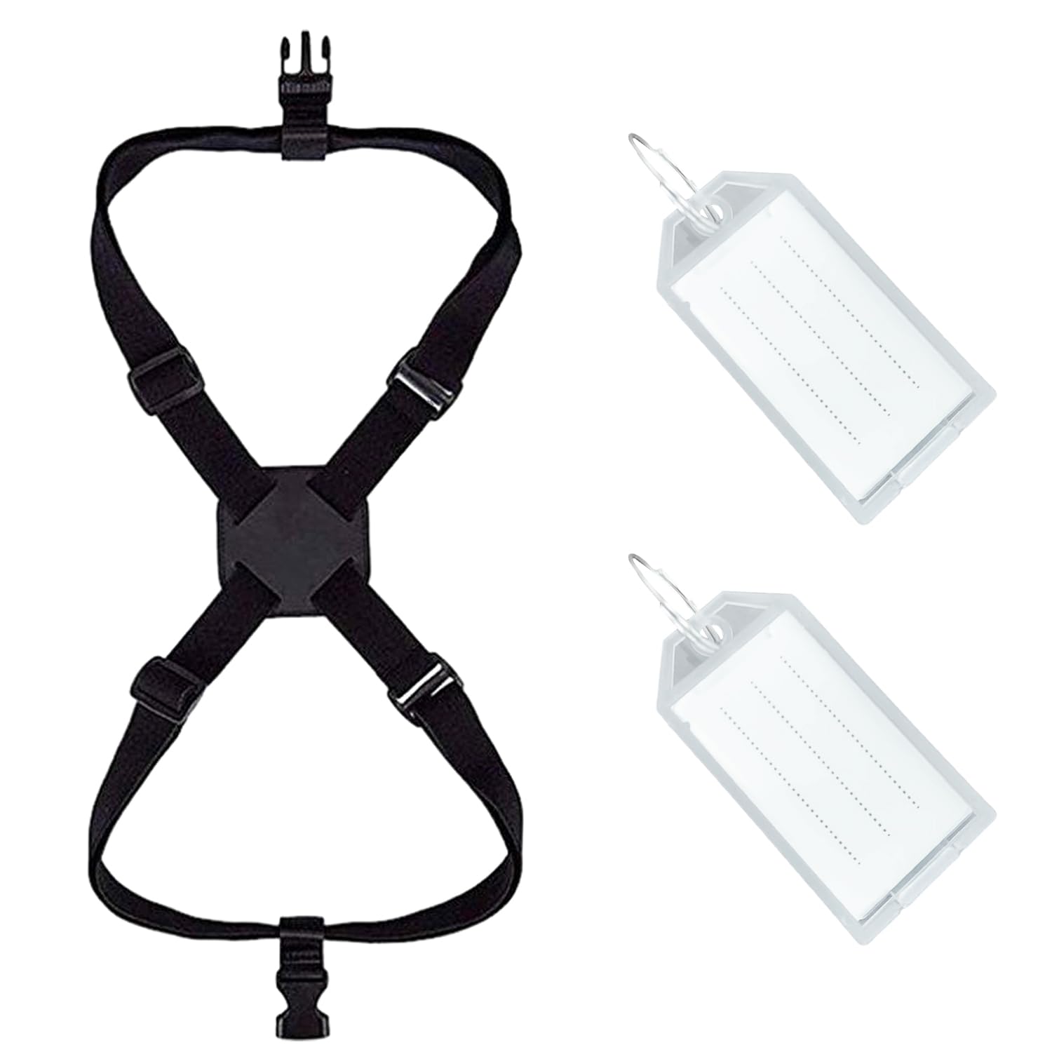 1 Morceau de Sangle de Reliure, 2 Morceaux d'étiquettes, Bande élastique réglable, Bande élastique de Valise, Accessoires de Voyage