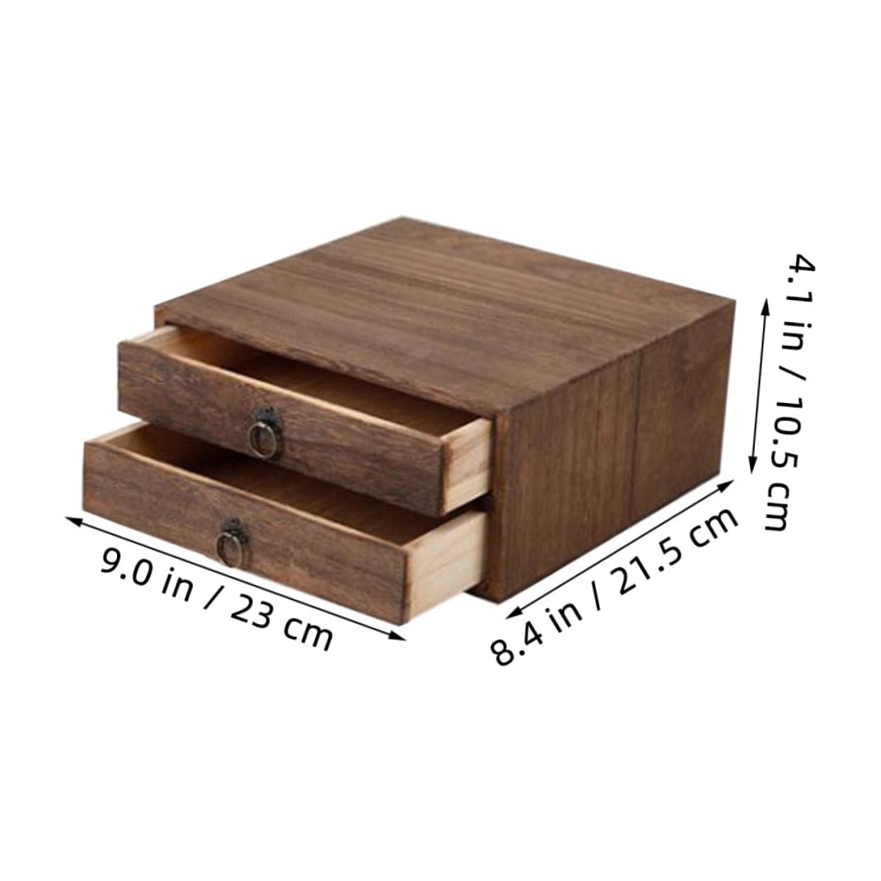 Mikikit Scatola Tè in Vintage Due Strati Cassettiera Resistente all e Usura Contenitore per Tisane e Tè con Protezione da Luce e Polvere Design Retro in
