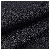 Kunstleder Stoffrolle Schwarzes Leder Kunstleder Sofa selbstklebend 100x140cm Lychee Textur DIY Leder zur Herstellung von Haarspangen, Stirnband, Geldbörsen(Size:1x1.4M/3.3x4.6FT,Color:Schwarz)