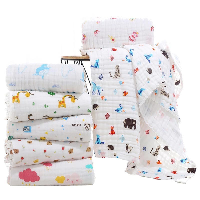 Image of Muslin Bath Towels 100% Muslin Cotton 50 x 100 cm Extra Soft and Absorbent Baby Muslin Towels for Boys Girls (Pack of 2)