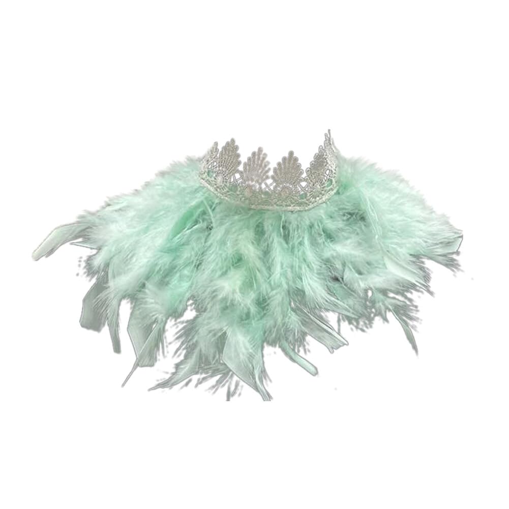 Uposao Feather Collar Shawl Feather Choker Cloak Natural Feather Collar Props For Cosplay Party Performance Model Walk Halloween Ball Feather Collar Shawl Props