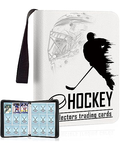WeoTca 900 Pockets Hockey Card Binder, Collections Trading Card Binder 50 Pages Double-Sided Cards Holder with Zipper 3-Ring Card Album for Sports Card Sleeves Protectors Albums