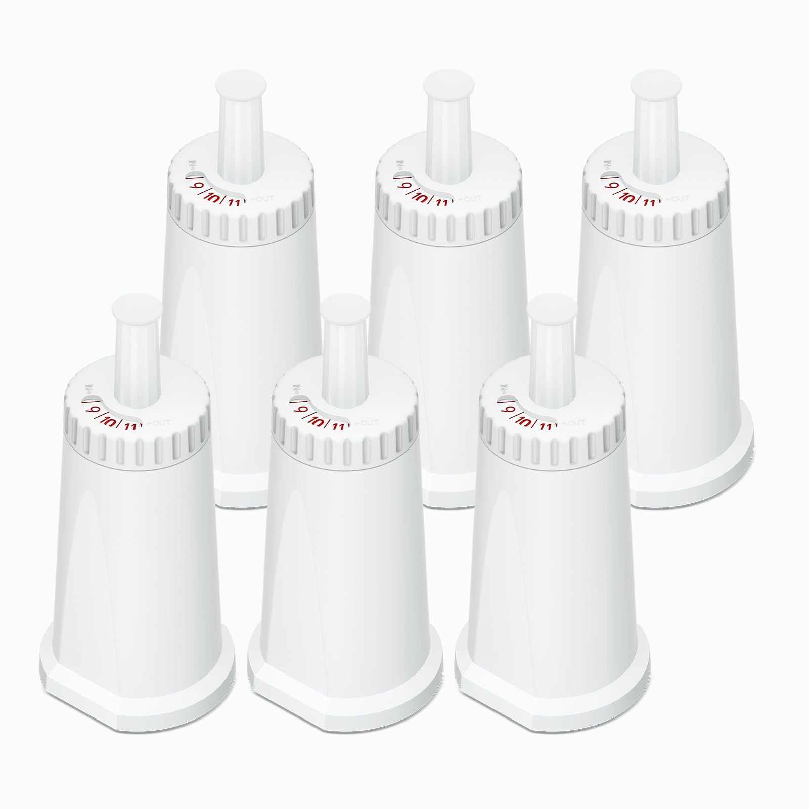 Mutital 6er-Pack Kaffeevollautomat Wasserfilter Ersatz für Sage Barista Express Pro Wasserfilter, Water Filter Kompatibel mit SES810/SES880/SES920/SES980/SES990/SES875/SES008