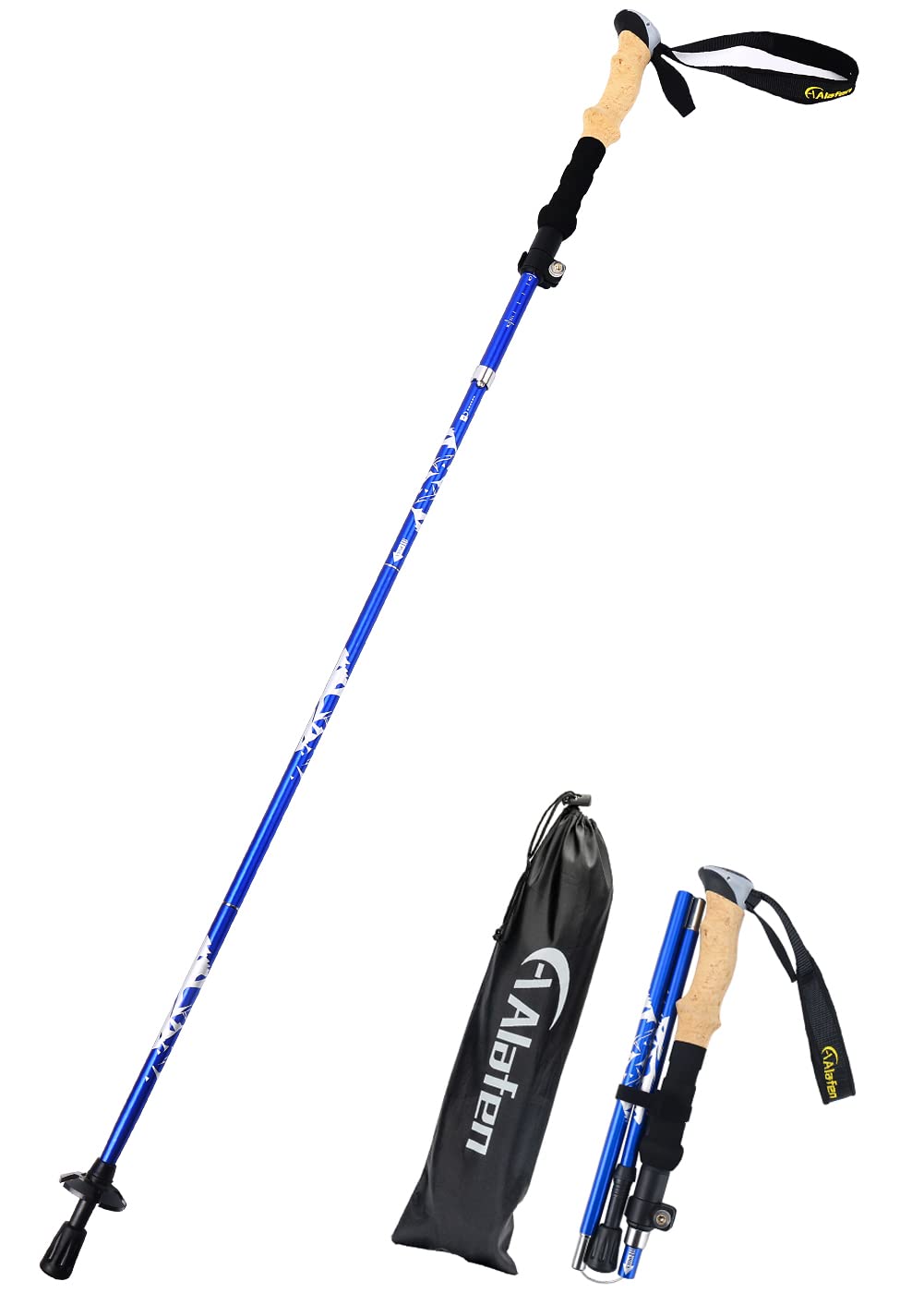 A ALAFEN 7075 Aluminum Folding Hiking Pole, Fits 5'3"-6'2", Blue 1 Pole โ image 1