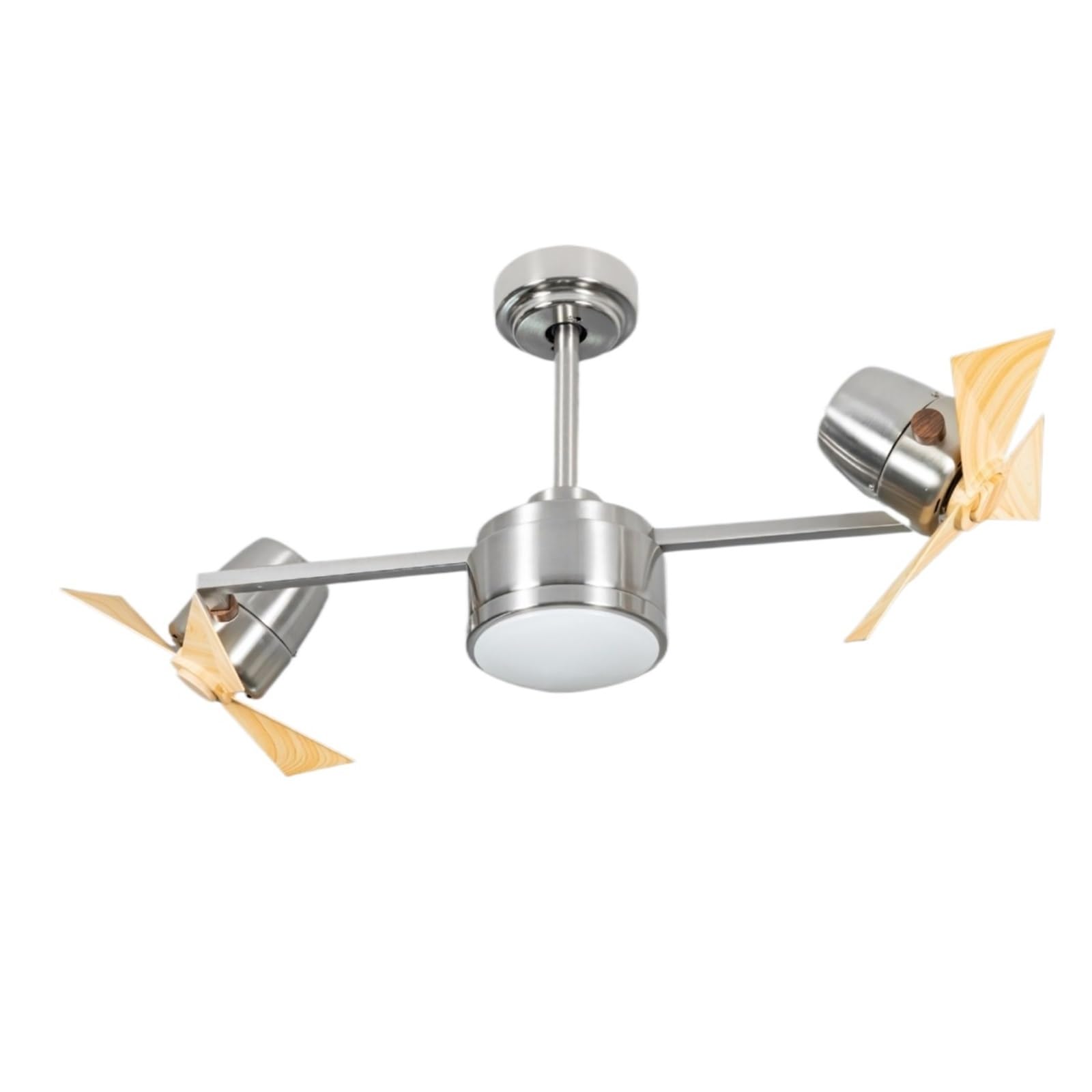 ERETYRET Rotating Shaking Head Double Fan Lamp Restaurant Ceiling Advanced Wind Quiet Cooling(Silver)
