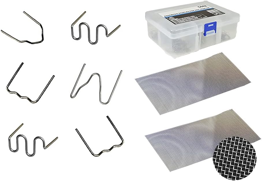 600Pcs Hot Stapler Plastic Repair Standard Pre Cut Wave Staples Bumper Bodywork Repairs 0.8mm Wave Staples Stainless Steel : Office Products