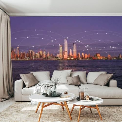 Papier peint mural paysage architectural urbain 3D haute définition