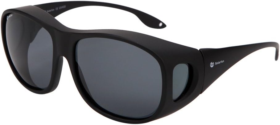 Solarfun Polarized Fit Over Glasses Sunglasses Wrap Around Solar Reduce Shield for Men and Women's Driving