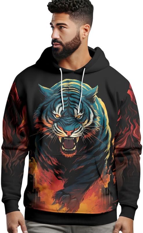 Predators 3D Printed Unisex Hooded Sweatshirt Long Sleeve Pullover Hoodie for Men