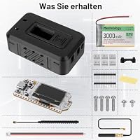 1 Set ESP32 LoRa V3 Modulplatine mit 868-MHz-Antenne + 3000 mAh Akku + Schutzhülle Integriertem WLAN Blue Tooth SX1262 CP2102 0,96" OLED Display Typ C für AR duino Lora Meshtastic IOT (N35, Schwarz) – Ansicht 9