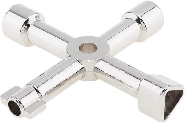 OriGlam Cross Key Control Cabinet Key, Multi-Function Utility Plumbers Key, Cross Switch Key Wrench, Universal Cross Switch Key Control for Train Electrical Elevator Cabinet