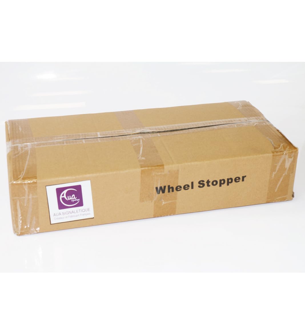 AUA SIGNALETIQUE - Butée De Roues pour Garage Parking Jaune/Noir en Composites Recyclés (Pack de 2) avec Fixations Fournies