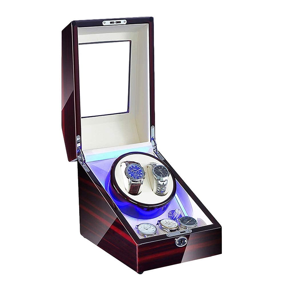 Remontoir montre automatique d'exception en blanc, écrin LED 4+6 haut de gamme