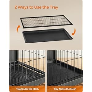 Feandrea Dog Crate Furniture, Side End Table, Modern Kennel for Dogs Indoor up to 70 lb, Heavy-Duty Dog Cage with Multi-Purpose Removable Tray, Double-Door Dog House, Ink Black UPFC003B01 Feandrea Dog Crate Furniture, Side End Table, Modern Kennel for Dogs Indoor up to 70 lb, Heavy-Duty Dog Cage with Multi-Purpose Removable Tray, Double-Door Dog House, Ink Black UPFC003B01