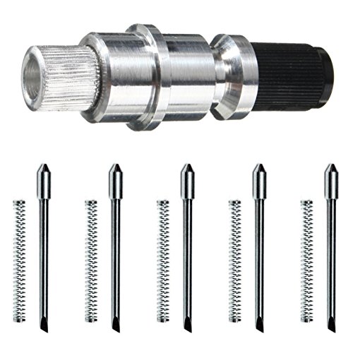 Preisvergleich Produktbild Leuchtkäfer Werbetechnik GRAPHTEC CB09U MESSERHALTER + 5 PLOTTERMESSER 45° AUCH GEEIGNET FÜR Craft ROBO NOVO Cut ENCAD Cameo