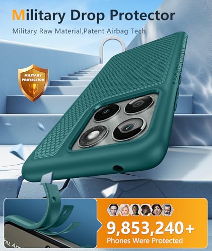Image of FNTCASE for Motorola Edge 2025 Case: Dual Layer Protective Lightweight Duty Cell Phone Cover Shockproof Rugged with Non Slip Textured Back - Military Protection Bumper Tough - 6.7inch (Green)