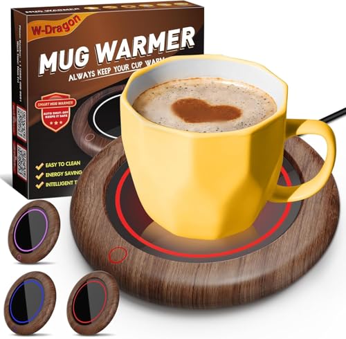 Coffee Mug Warmer, 40W Coffee Cup Warmer for Desk with 3 Temp Settings, Auto Shut Off, Mug Warmer for Home & Office, Smart Electric Beverage Warmer for Heating Coffee, Tea, Water, Milk and Coco