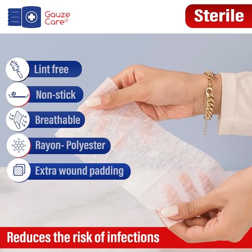 image for Gauze Care Non-Woven Sterile Gauze Pads 2x2 Pack of 100| 8 ply Gauze S