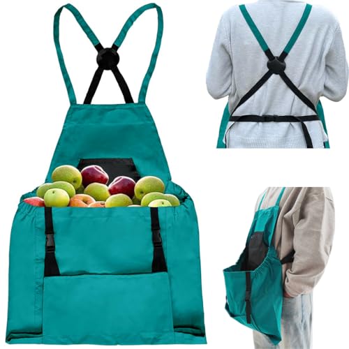 HASTHIP® Gardening Apron Utility Apron Picking with Dual Front Po...