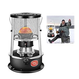 Compacte convectie Kerosine Wick Heater 9000 BTU 4.5L Kerosine Kachel Lichtgewicht Draagbare Camping Kachel Brandstofzuinig Rookvrij voor Indoor Koken Tuin, Verstelbare Vuurkracht Kachel