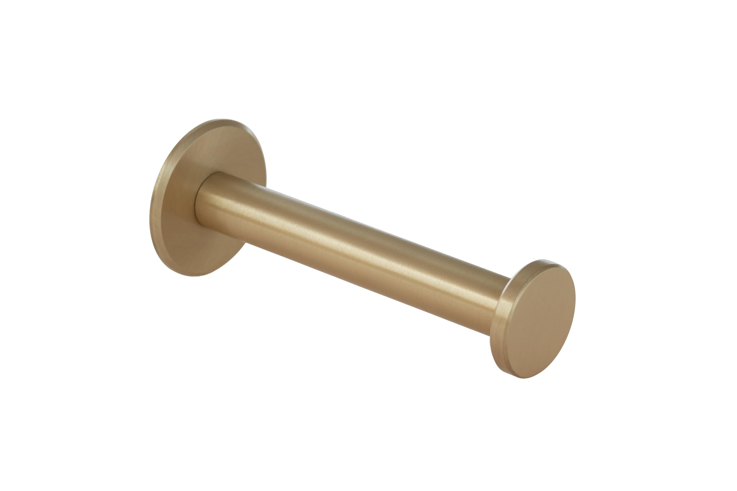EVI Herrajes | Brass Toilet Paper Holder | Self-Adhesive or Screw-Mount | Matte Brass | Mod. 050PR1DUALLMT