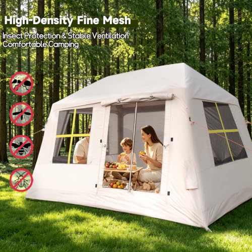 carpa inflable para 2-3 personas camping, tienda de aire impermeable con montaje rápido en 2 minutos miniatura 6