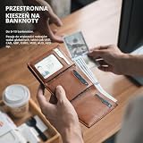 VULKIT Etui na Karty Kredytowe Blokowanie RFID Skórzany Portfel na Karty Pop-up z Przegródką na Banknoty, Okienkiem na Identyfikator, Kieszonką na Monety i Zamknięciem Magnetycznym