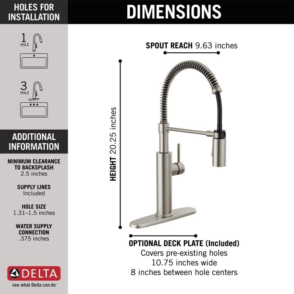 SpotShield Stainless Steel Pull Down Sprayer Kitchen Faucet