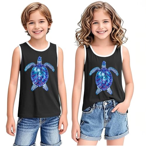 3-15T Baby Boy and Girls Cute Tank Tops Colorful Turtle Graphic Tees Shirt Summer Sport Fitness Loose Comfy Vest2