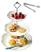 Jusalpha 3-tier White Ceramic Cake Stand Dessert Stand-Cupcake Stand-Tea Party Serving Platter, home decor (3RW Silver)