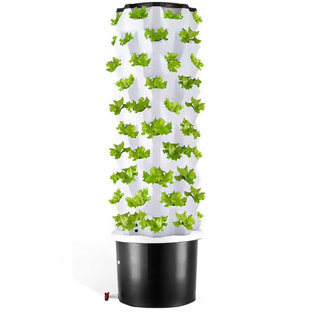 Tower Garden Sistema de cultivo hidropónico 6/8/10 Torre hidropónica vertical de piso con tanque de agua de 100 L Kit de cultivo aeropónico, kit de germinación de hierbas para macetero de jardín int
