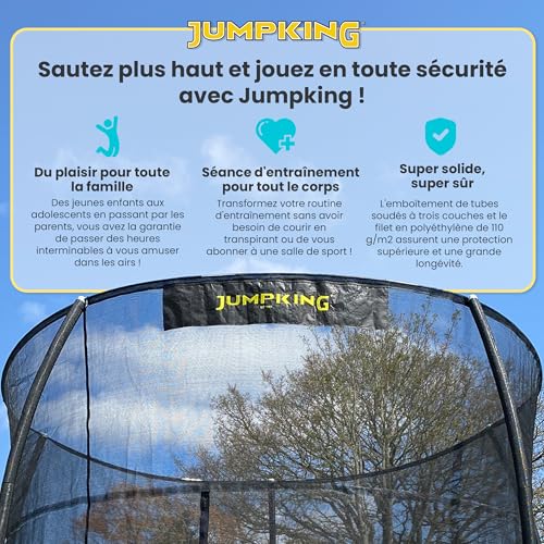 Jumpking 14ft Trampoline Rond avec Filet de Sécurité et échelle - JumpPod Deluxe | Trampoline D'extérieur pour Adultes et Enfants, 10 Ans de Garantie sur Le Cadre, Design EuroSpring – Image 3