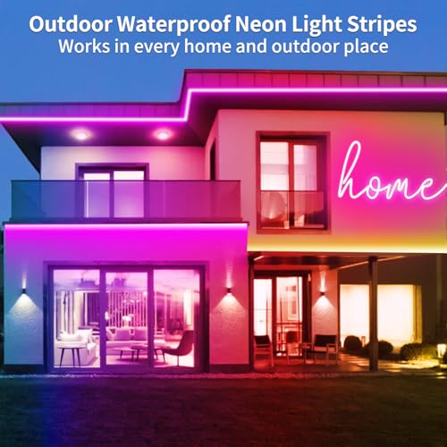 Image of segrass 16.4FT Led Neon Rope Lights Control with App /Remote,Flexible Led Rope Lights,Multiple Modes,IP65 Outdoor RGB Neon Lights Waterproof,Music Sync Gaming Led Neon Strip Lights for Bedroom Decor