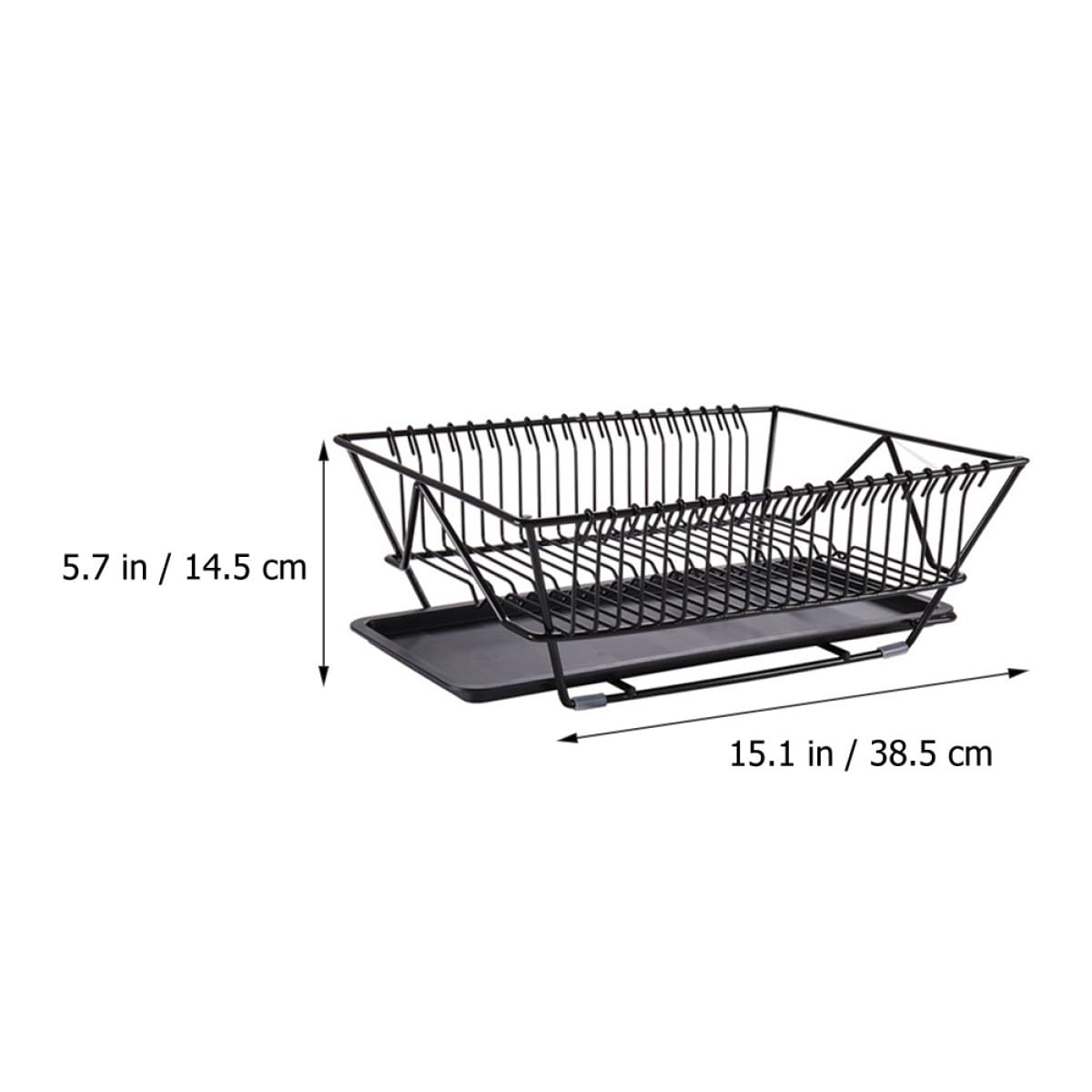 Zerodeko Égouttoir Cuisine en Fer Noir Plateau Amovible, Porte-ustensiles Pratique pour Plan de Travail, Design Moderne et Résistant la Décoloration
