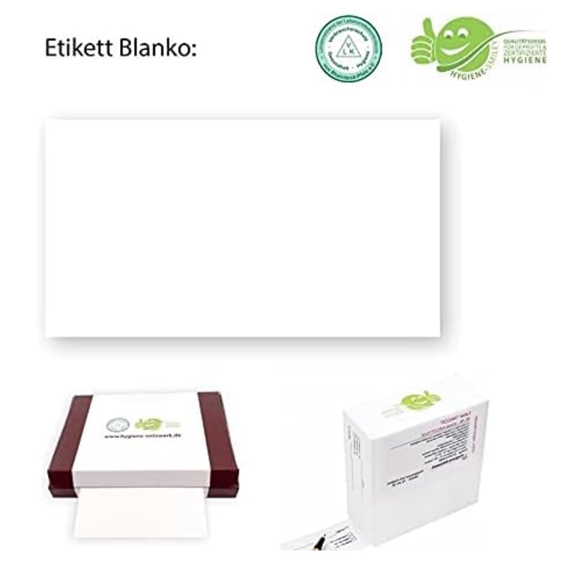 Wasserlösliche Etiketten Blanko auf Bogen. Ideal für Behälter in Gastronomie und Catering. Selbstklebend und rückstandslos auflösbar. 100 Blatt mit 21 Etiketten. Größe 64 x 38mm