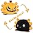 TeeTurtle - The Original Reversible Axolotl Plushie - Black + Pumpkin - Cute Sensory Fidget Stuffed Animals That Show Your Mood - Perfect for Halloween!