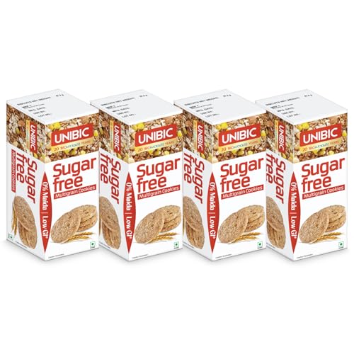Image of Unibic Sugar Free Multigrain Cookies I 270 /300 Gram (67.5 /75G*4) I Low GI No Maida I Cashew Biscuits I Sugar-Free Snack I Healthy Cookies (weight may vary) (Pack of 3)