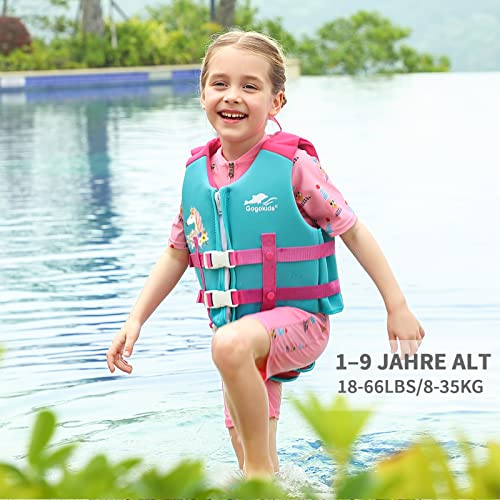 Foto von Gogokids Kinder Schwimmweste Float Jacket – Kleinkind Badeanzug Assist Bademode Schwimmtraining Auftrieb Badeweste Neopren Schwimmweste für 1–3 Jahre 11-35kg